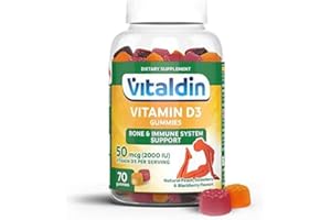 VITALDIN Vitamina D3 Gummies – 2.000 IU per dose - 70 Caramelle Gommose (fornitura 1 mese); gusto Frutti Assortiti - Vitamina D per il Sistema Immunitario & Ossa – Senza Glutine – per Bambini e Adulti