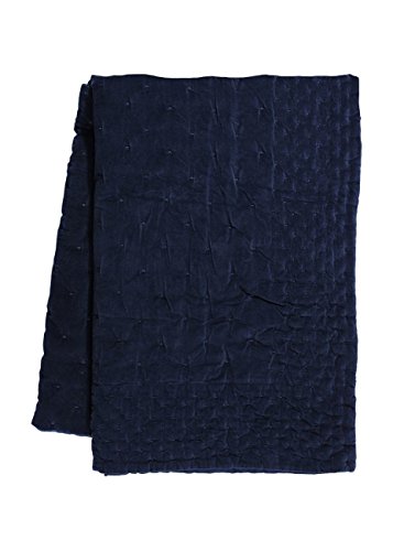 Linum Paolo Bedspread, Cotton, Ink Blue, King