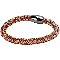 Segeltau Armband Serie 8 by dünenkinder in orange/weiß