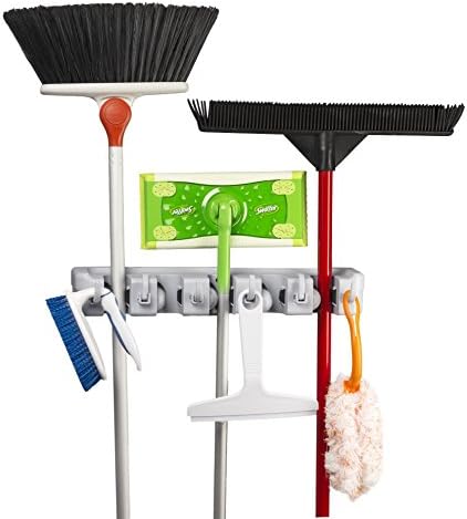 Spoga Wall Mounted Mop, Broom, and Sports Equipment Storage Organiser