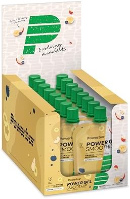 Powerbar PowerGel Smoothies Banana Blueberry 16x90g, Frullato di Energia Vegana, Magnesio Sodio e Maltodestrina