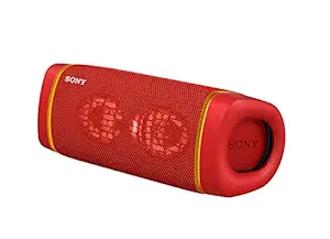 Sony SRS-XB33 Wireless Extra Bass Bluetooth Speaker with 24 hrs Battery, Party Lights, Party Connect, Waterproof IPX67, Dustproof, Rustproof, Speaker with Mic, Loud Audio for Phone Calls/WFH (Red)