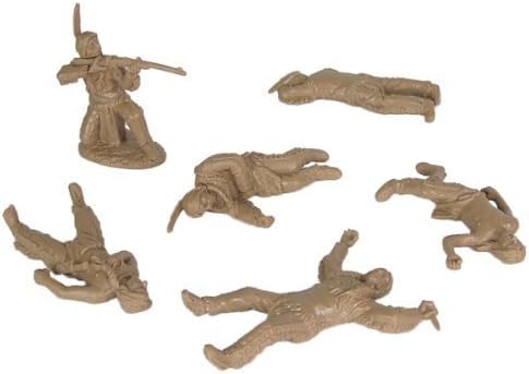 Plains Indian Dismounted Warriors with Casualties Plastic Army Men: 12 piece set of 54mm Figures - 1:32 scale by TSSD