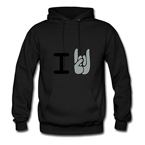 O-neck Regular Designed Long-sleeve I Rock Women Large Black Sweatshirts