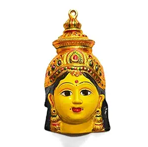 Epoojacart Aluminium Varalakshmi Gowri Face, Medium, Yellow.