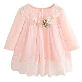 Kobay Neugeborenen Baby Mädchen Spitze Tüll Cute Cartoon Kleiner Bär Prinzessin Kleid(3-6M,Rosa)