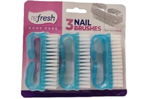 CELINO MAKING YOUR DAY 3 x NAIL BRUSH MANICURE PEDICURE SCRUBBING CLEANING BRISTLES REMOVE DIRT HANDLE (Blue)