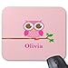 Produktbild Gaming Mouse Pad niedliche girly rosa Eule auf Ast Design für Desktop und Laptop 1 Packung 22x18cm / 8.66x7in
