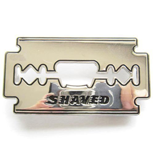 Preisvergleich Produktbild Buckle - Shaved razor Blade - Scharfe Rasierklinge - Gürtelschnalle