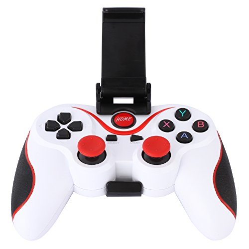 Amazingdeal365 - Mando para videojuegos con joysticks inalámbrico por Blueetooth con soporte ajustable para teléfonos Smartphones Android, tabletas, ordenadores, televisores Smart TV y con cajas de TV