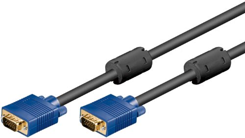 Wentronic Monitorkabel (15-polig HD Stecker auf 15-polig HD Stecker, XGA, SVGA) 5m schwarz (2 Stück)