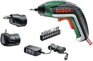 Bosch DIY Akku-Schrauber IXO Set 5. Generation, Winkelaufsatz, Exzenteraufsatz, 10 Schrauberbits, USB-Ladeger&auml;t, Metalldose (3,6 V, 1,5 Ah)