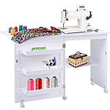 【Con ruedas】Mesa plegable con 5 ruedas es fácil de mover y transportar. Dos de ellas con freno.No tienes que preocuparte por moverte cuando usas.