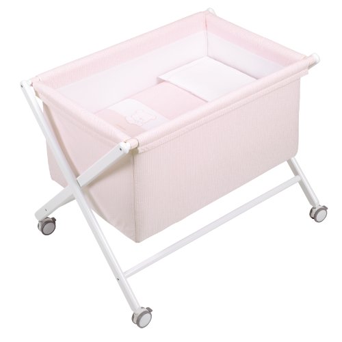 Petit Praia 50 x 80 x 72 cm Crossed Wooden Bassinet White Orson Rosa