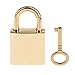 Produktbild Mini Gepäck Vorhängeschloss Kofferschloss 22mm mit Schlüssel - Gold, 1pcs