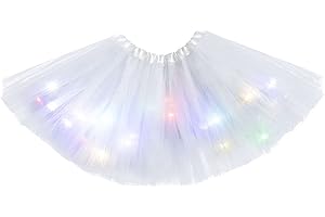 Aohhy 2-8 Years Baby Girls Light Up LED Tutu Skirt Fairy Tutu Kid Fancy Party Costume Ballet Layered Dress