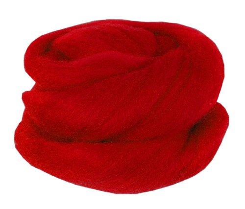 Filzwolle / Märchenwolle 25 g #25 rot f. Nass- u. Trockenfilzen
