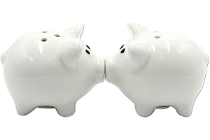 DEKOHELDEN24 Juego de salero y pimentero magnético de poli, diseño de cerdos, tamaño L/B/H: aprox. 6 x 4 x 5 cm