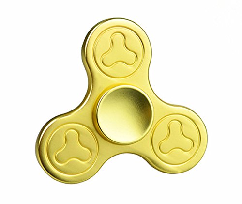 Hand Spinner Toy, Plum Blossom Metal Tri-Spinner Fidget Toy for Stress and Anxiety Relief - EDC Office Toy For Kids & Adults Hand Killing Time (Gold)