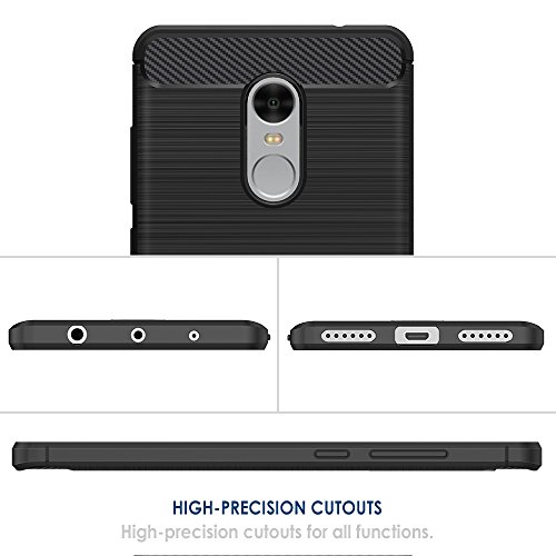 Simpeak para Xiaomi Redmi Note 4 Funda  Funda Redmi Note 4 Carcasa Redmi Note 4 Funda Note 4X Gel Silicona TPU Case 5 5 Pulgadas  Negro