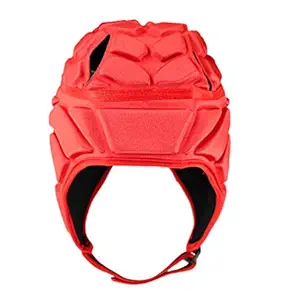 VOSAREA Rugby Helmet Soft Padded Soccer Headgear Flag Football Headguard Head Protector Hat for Youth Kids Adults Red Size S