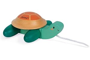 Janod - Tortue à Pomener en Bois - Jouet à Tirer - Jouets d'Eveil et Premier Age - Apprentissage Motricité et Imagination - Partenariat WWF- Certifié FSC - Dès 1 an, J08608