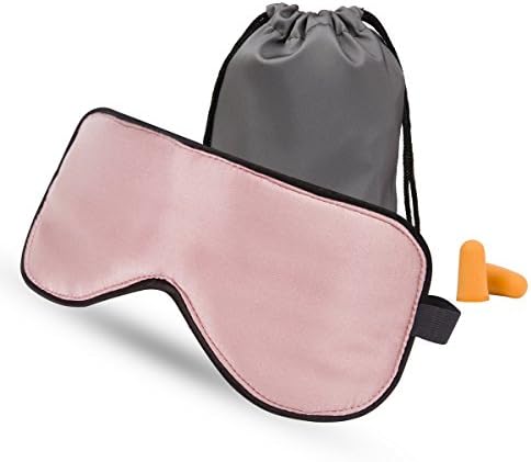 Sleep Mask/Eye Mask, Natural Silk Light Blocking Eye Mask for Sleeping &amp; Fitness with Fully Adjustable Strap for Men Women Kids Supports Travel, Train, Car, Spa, Naps, Airplane, Meditation (Pink)
