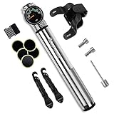 fahrradpumpe co2 manometer 【Universal Fit】Einsetzbar für MTB, BMX, Rennräder, E-Bikes, Mountainbikes, Rennräder, Tourenräder, Hybridfahrräder, Cruiserfahrräder; Auch für Basketball, Volleyball, Fußball, Fußball, Rettungsring und Luftballons geeignet