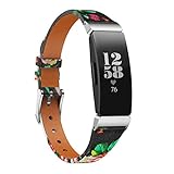 xue binghualoll Uhrenarmband, Bedrucken von Uhrenarmbändern mit Lederarmband für Fitbit Inspire/Inspire HR