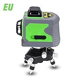  Nivel Láser de Línea, 12 Líneas Nivel 3D Autonivelación 360 Cruz Horizontal y Vertical Súper Potente Línea de haz Láser verde, Alineación de Autonivelación Multiuso Nivel láser Nivel de Plomada
