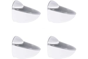 REI REUNION INDUSTRIAL SOCIEDAD LIMITADA REI | 4 Supports Réglables En Zamak En Blanc | Style Moderne | Pour Étagères En Verre De 3 À 24 Mm D'Épaisseur | Installation Facile | Comprend Des Vis | Dimensions : 75X60X20 Mm