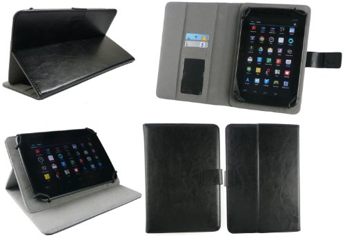 Emartbuy® Trekstor SurfTab Wintron 7.0 Windows Tablet 7 Zoll Universalbereich Schwarz Multi Winkel Folio Executive Case Cover Wallet Hülle Schutzhülle mit Kartensteckplätze + Schwarz Eingabestift - 2