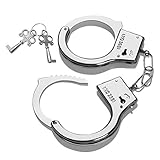 YANSHON Metal Toy Handcuffs with 2 Keys Adult Kids Metal Handcuff for Police Role Play Costume Accessories