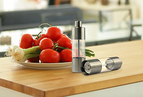 Rosenstein & Söhne Salz- & Pfeffermühle aus Edelstahl, 2er-Set - 4