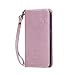 Produktbild Huawei Honor 8 Hülle Leder Handtasche Mode Blumen Schmetterling Muster Weiblich LederHülle Brieftasche Stoßfest Handyhülle für Huawei Honor 8 Schutzhülle Handytasche Flip Ledertasche Elegant Schutz Magnetverschluss Schale Tasche Standfunktion Karteneinschub, Roségold