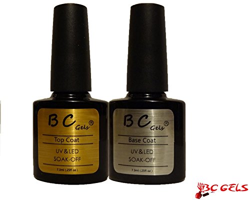BC Gels Soak Off UV Shellac Gel Nail Polish - TOP Coat + BASE Coat (7.3ml)
