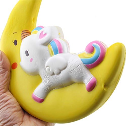 Super Soft Squeezer Toys,Amphia Elastic Environmentally PU Unicorn and Moon Squeezer, Squishy Stress Relief Super Slow Rising Gift for Kids And Adult