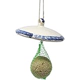 Handgefertigtes Meisen-Knödeldach aus Keramik, Handbemalt, D: 12cm, Frostsicher, inkl. Meisen-Knödel