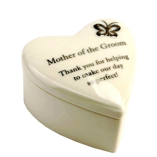 Wedding Gift. Hand Painted Porcelain Heart Trinket Box - Mother of the Groom