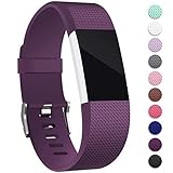 Mornex Kompatibel Fitbit Charge 2 Armband, Original Ersatzarmband Sport Fitness Watch Band für Fitbit Charge 2 Armband, Lila, Small