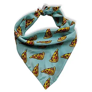 PAW LA LAND Pizza Party Adjustable Dogs and Cats Bandana/Scarf Size - Large (Necks up to 22 Inches)