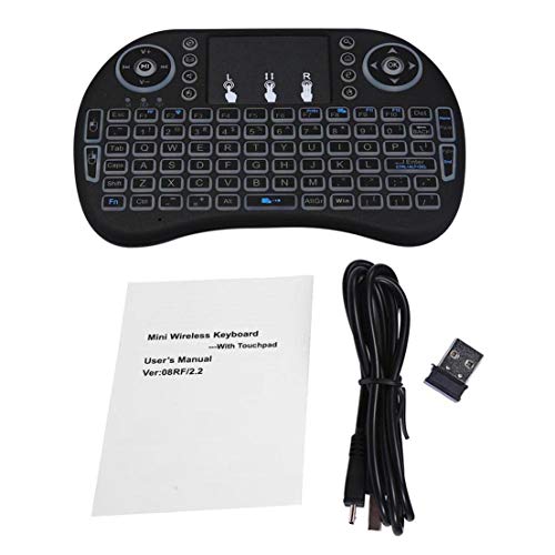 Preisvergleich Produktbild 2.4Ghz 92 Keys Wireless Gaming-Tastatur mit Touchpad Bunte Hintergrundbeleuchtung, schwarz
