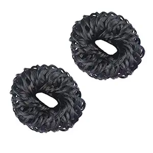 Maahal? Fancy Juda Bun Hair Band For Women And Girls | Juda Accessories For Women Set Of 2 (Black)