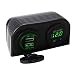 Produktbild Febelle Dual USB Auto Ladegerät Voltmeter Steckdose Zwei Loch Zeltboden für Auto LKW Boot grün