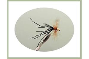 TROUTFLIES UK DRY FLIES Black Flexi/Spandex Daddy long Legs Fly, 6 Pack, size 10, For Fly Fishing