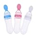 Cute Baby Infant Squeeze Feeder BPA Free Silicone Feeding Bottle Squeeze Spoon Food Supplement Rice Cereal Bottle Best Gift Blue