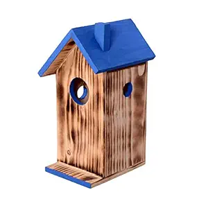 Cket Bird House Nest Box Breeding House for Sparrow, Budgies and Finches Eco Friendly Pure Wooden Water Resistance for Garden Balcony Hanging H-205