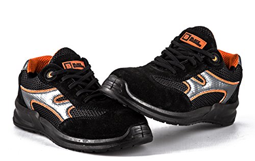 Männer Sicherheitsschuhe leicht Stahlkappe Arbeitsschuhe knöchelhoch Wanderschuhe 5552 Black Hammer - 4