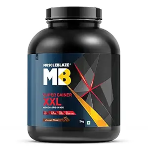 MuscleBlaze Super Gainer XXL, For Muscle Mass Gain (Chocolate, 3 kg / 6.6 lb, 30 Servings)