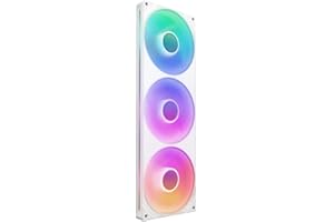 NZXT F420 RGB Core - Unité de ventilateur à cadre unique de 420 mm avec 3 ventilateurs RGB de 140 mm - Contrôle de la vitesse et de l'éclairage - Haute pression statique et flux d'air - Blanc